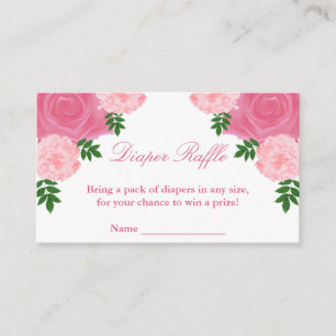 Carte D'accompagnement Baby shower rose floral Raffin
