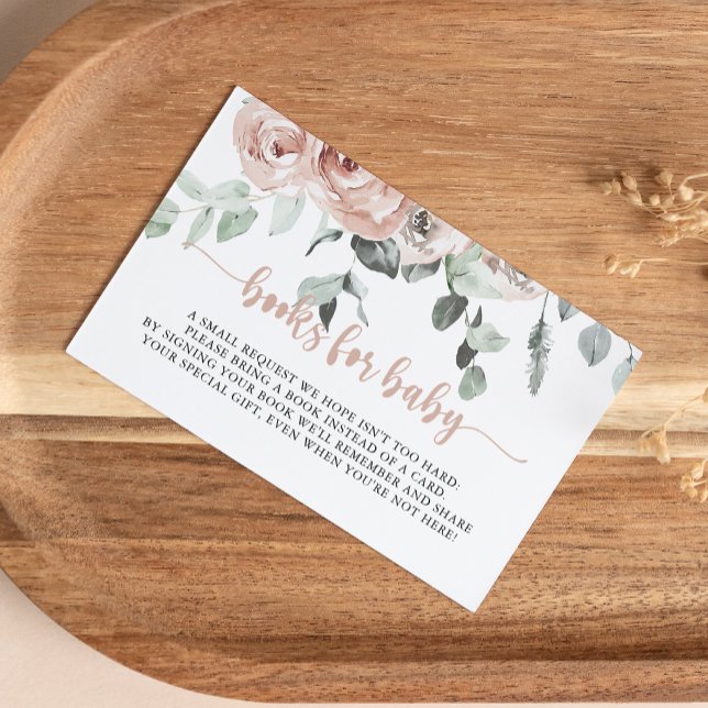 Carte D'accompagnement Baby shower Rose Rose Dusty Classic Demande de rés (Créateur téléchargé)