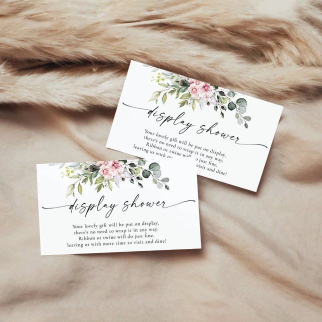 Carte D'accompagnement Baby shower rose verdoyant avec douche (Créateur téléchargé)