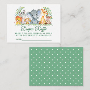 Carte D'accompagnement Baby shower Safari Animaux Raffle Points Billets