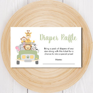 Carte D'accompagnement Baby shower Safari Raffle de couches