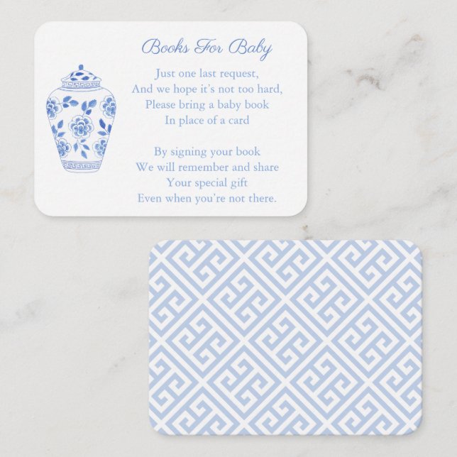 Carte D'accompagnement Baby shower Simple Et Élégant De Ginger Jar Apport (Devant / Derrière)