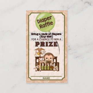 Carte D'accompagnement Baby shower singe BILLETS DIAPER RAFFLE Nali NJM