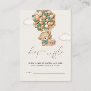 Carte D'accompagnement Baby shower Teddy Bear Raffin