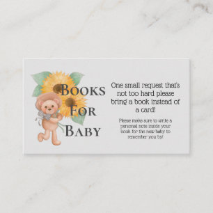 Carte D'accompagnement Baby shower Teddy Bear Teddy Sunflower Demande de 