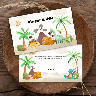 Carte D'accompagnement Baby Shower Tirage de Couches Bébé Dinosaure Éclos
