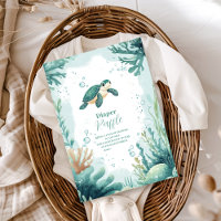 Baby shower Tortue de mer Aquarelle Diapper Raffin