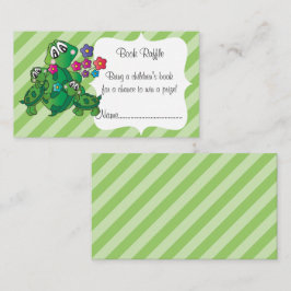 Carte D'accompagnement Baby shower Tortue mignonne Thème Livre Raffle