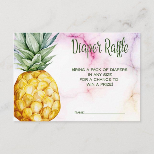 Carte D'accompagnement Baby shower tropique de l'ananas au carillon (Devant)