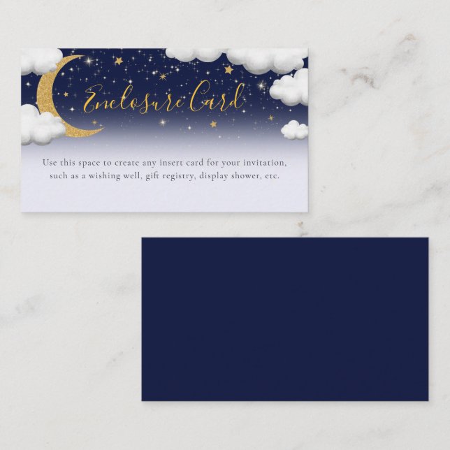 Carte D'accompagnement Baby shower Twinkle Twinkle Little Star (Devant / Derrière)