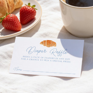 Carte D'accompagnement Baby Shower "Un Petit Croissant Bleu" Tirage au So