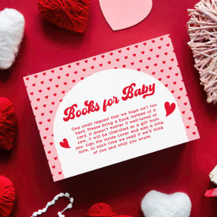Carte D'accompagnement Baby shower Valentines rouge et rose Demande de ré