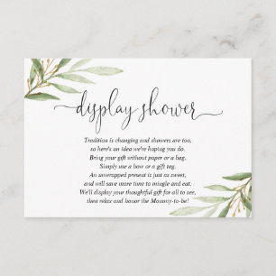 Carte D'accompagnement Baby shower verdoyant en or vert douche