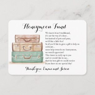 Carte D'accompagnement Bagages Lune de miel demande de fonds mariage inse