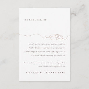 Carte D'accompagnement Bagues Mariages simples minimales   Informations s