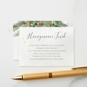 Carte D'accompagnement Baies d'hiver rustiques Pine Cône Mariage de verdu