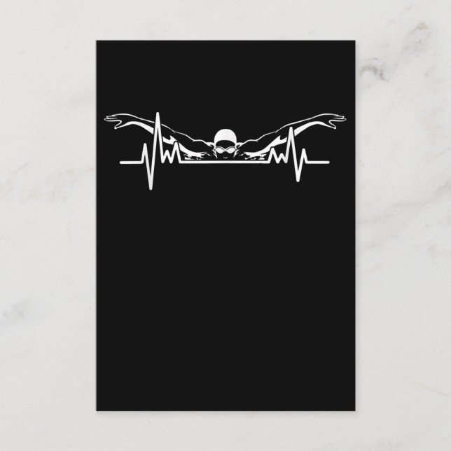 Carte D'accompagnement Baignade Heartbeat Équipe Baignade Femmes Filles (Devant)