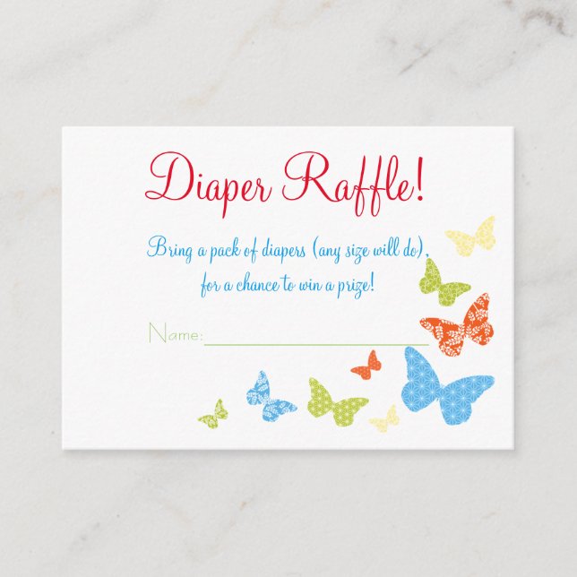 Carte D'accompagnement Baisers à papillon Baby shower Repas de papier (Devant)
