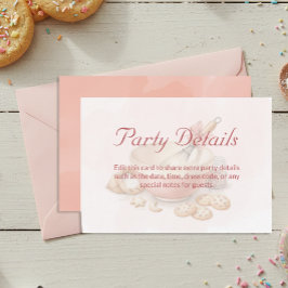 Carte D'accompagnement Baking Party Birthday Party Details Pink 