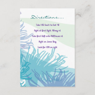 Carte D'accompagnement Baleine et Sea Life Bat Bar Mitzvah Direction Card