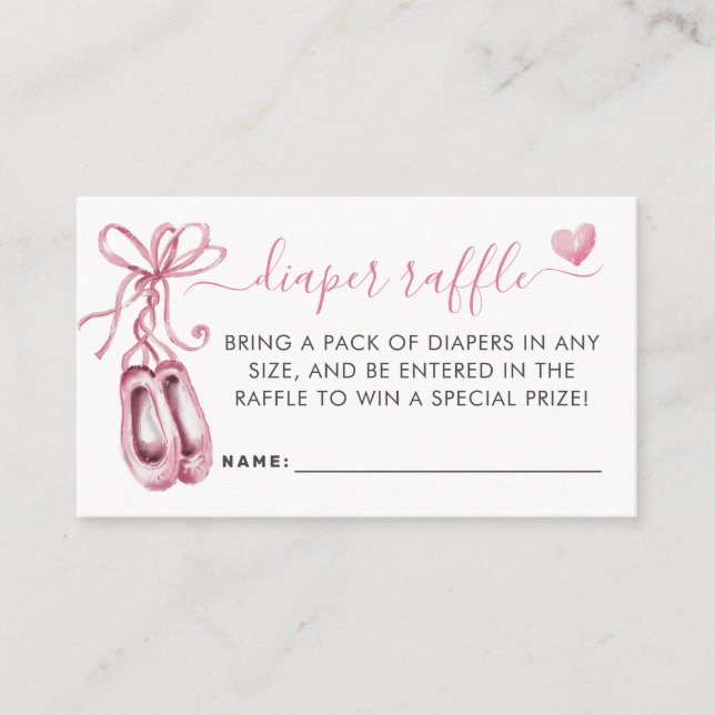 Carte D'accompagnement Ballerina Rose Ballet Chaussures Fille Déchets Raf (Devant)