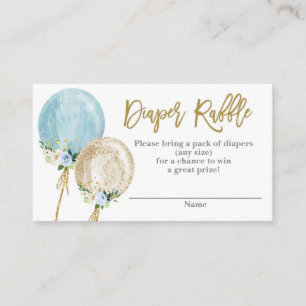 Carte D'accompagnement Ballons bleu et or baby shower Déchets Raffle