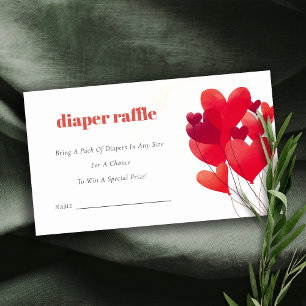 Carte D'accompagnement Ballons de Coeur Rouge mignonne Baby shower de rou