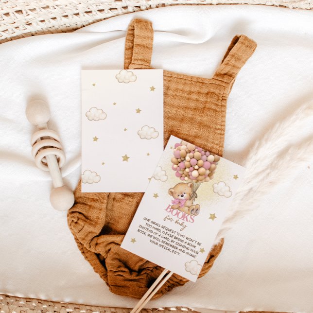 Carte D'accompagnement Ballons d'ours Boho Beige Rose Demande de réservat (Créateur téléchargé)