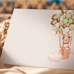 Carte D'accompagnement Ballons d'ours dorés blanc