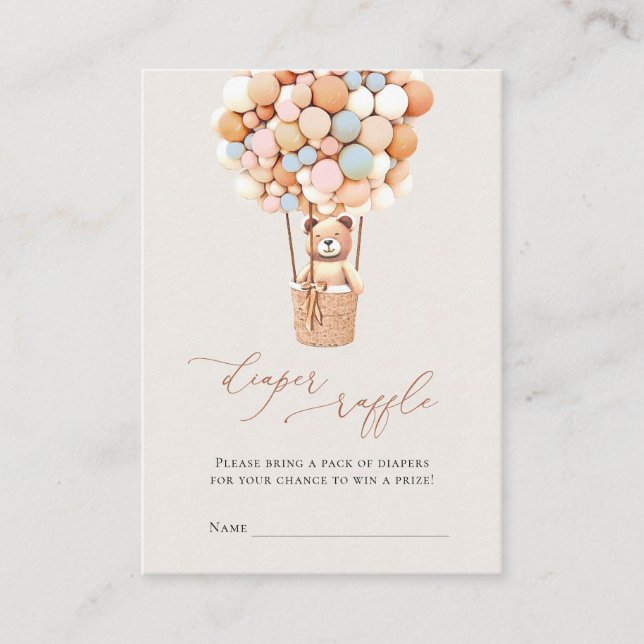 Carte D'accompagnement Ballons d'ours rose et bleu Bonnets de chaudière R (Devant)