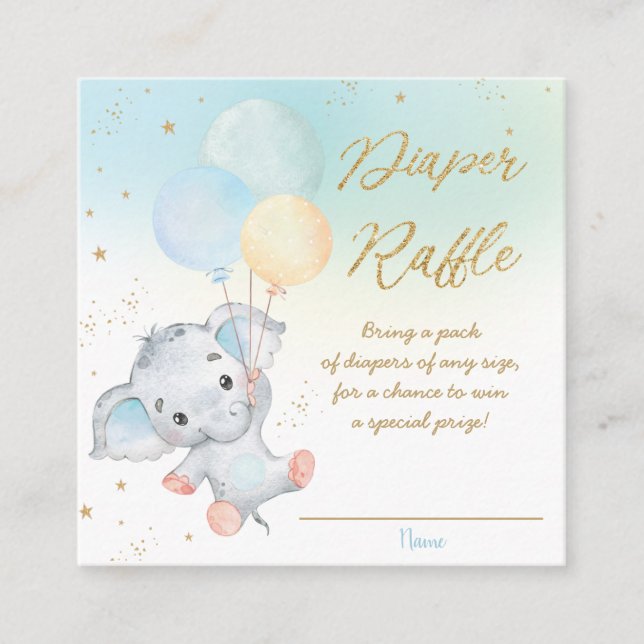 Carte D'accompagnement Ballons éléphants mignons Petit Bébé Déchets Raffl (Devant)