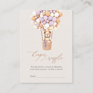 Carte D'accompagnement Ballons Lavender Ballons Diaper Raffle Tickets