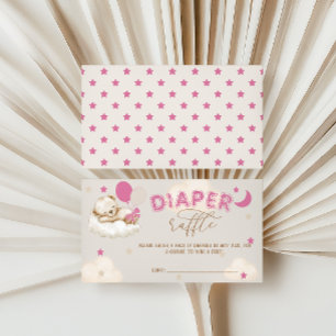 Carte D'accompagnement Ballons mignons d'ours Roulette rose pâle Raffin