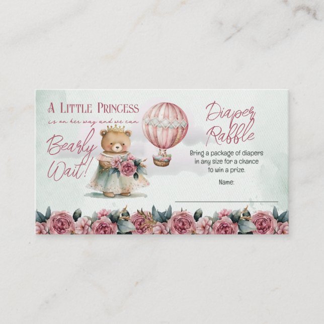 Carte D'accompagnement Ballons Ours Teddy Fille Bearly Attendre Déchets R (Devant)