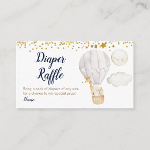Carte D'accompagnement Balloon à air chaud blanc Animaux couches Raffle O