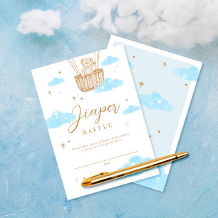 Carte D'accompagnement Balloon à air chaud de la couche Raffle Bleu de l'