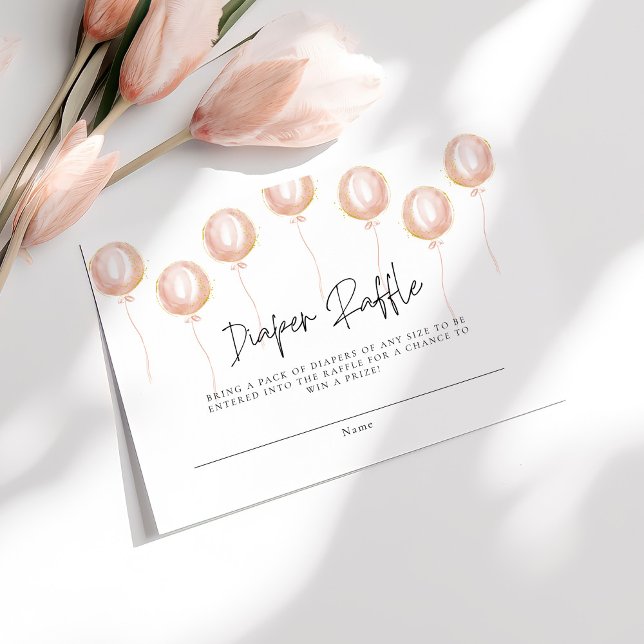 Carte D'accompagnement Balloon rose chevalet de couches c'est un Baby sho (Créateur téléchargé)