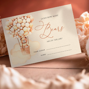 Carte D'accompagnement Balloons Ours Brown Devant Combien De Bears Billet