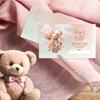 Balloons rose Baby shower Lisse Teddy Bear Raffin