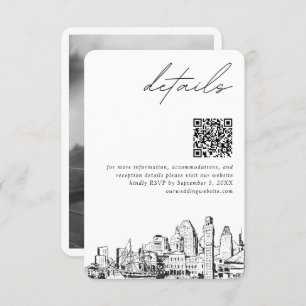 Carte D'accompagnement Baltimore Mariage Détails modernes QR Code Petit