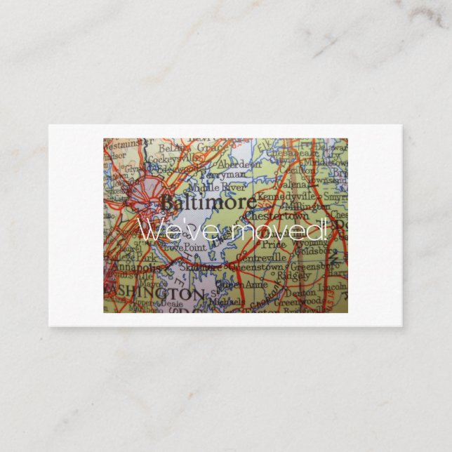 Carte D'accompagnement Baltimore Maryland Nous avons Déménagé Nouvelle Ca (Devant)