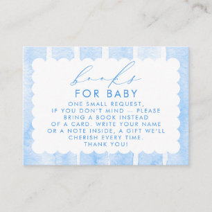 Carte D'accompagnement Bandes bleues Livres mignons pour demande de bébé