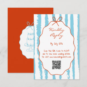 Carte D'accompagnement Bandes fantaisistes écriture peinte mariage