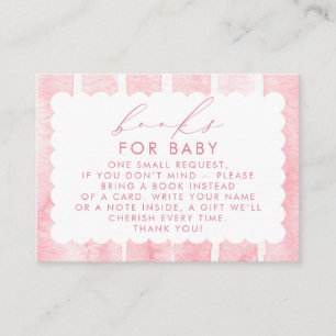 Carte D'accompagnement Bandes roses livres mignons pour demande de bébé