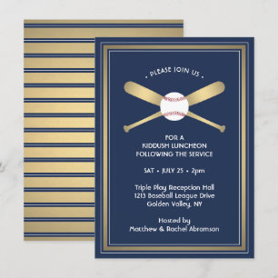 Carte D'accompagnement Bar Mitzvah Réception Détails Baseball Thème Party