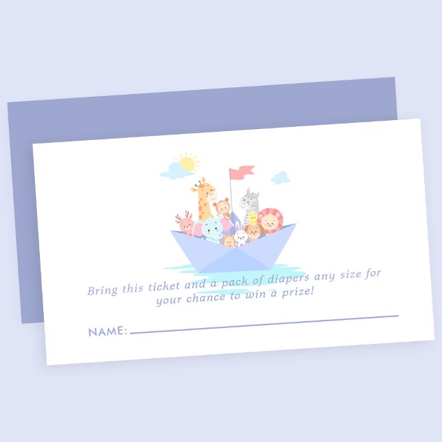 Carte D'accompagnement Barbe de Noah's Ark mignonne Baby shower Déchets R (Créateur téléchargé)