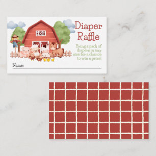 Carte D'accompagnement Barne rouge Animaux de ferme Baby shower Déchets R