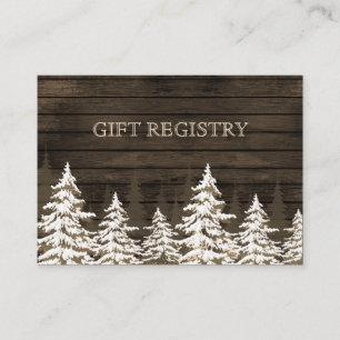 Carte D'accompagnement Barnwood Pins rustiques, registre des cadeaux d'hi