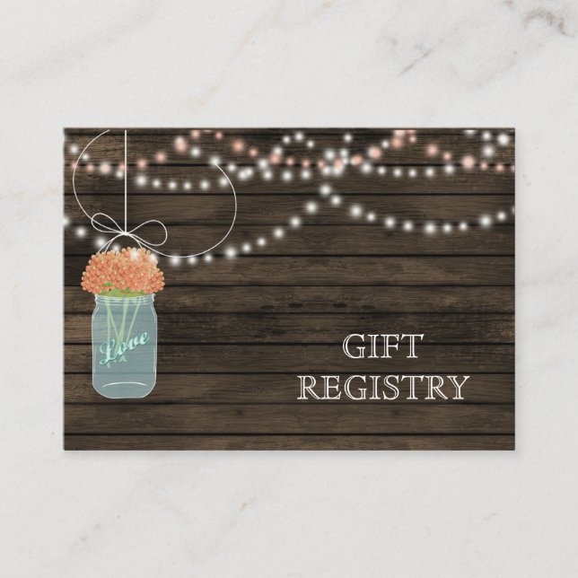 Carte D'accompagnement Barnwood Rustique corail mât jarres cadeau registr (Devant)