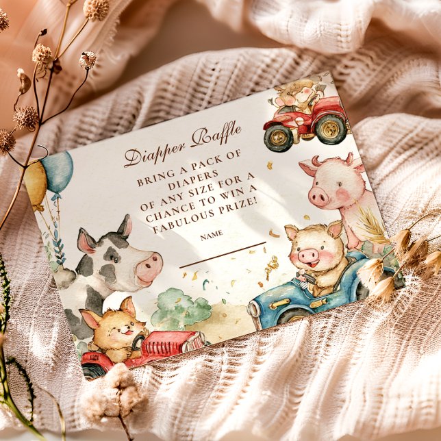 Carte D'accompagnement Barnyard Farm Animaux Diapper Raffle (Créateur téléchargé)